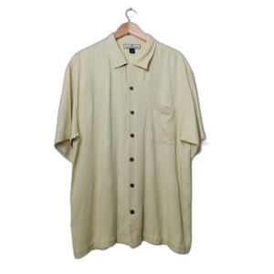 Tommy Bahama 100% Silk Yellow Button Shirt - XL